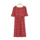 Vintage V-Neck Short Sleeve Midi Dress